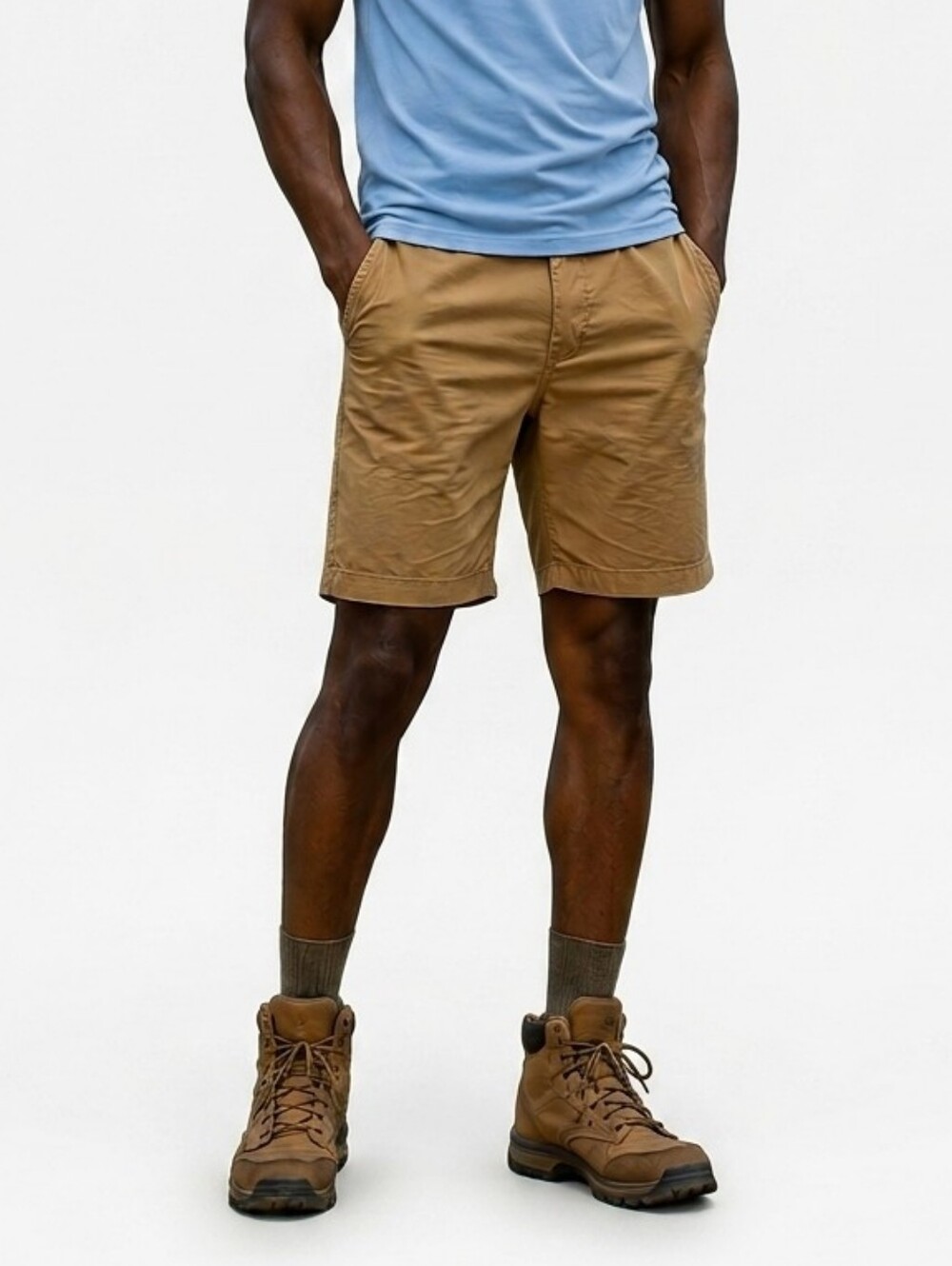 Columbia Men's Khaki Flat-Front Casual Shorts - Picture 1 of 9